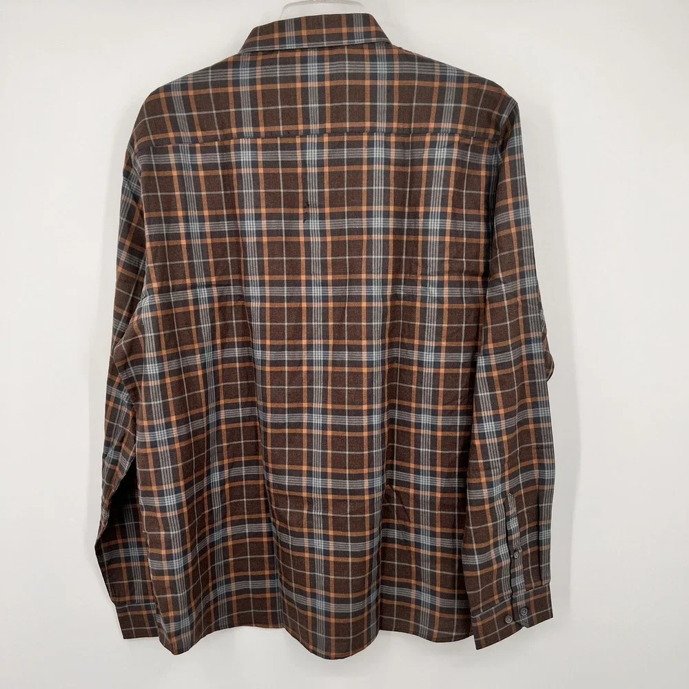 Stitch‎ Note Men's Button Up Shirt XXL  L/S Plaid 100% Egyptian Cotton